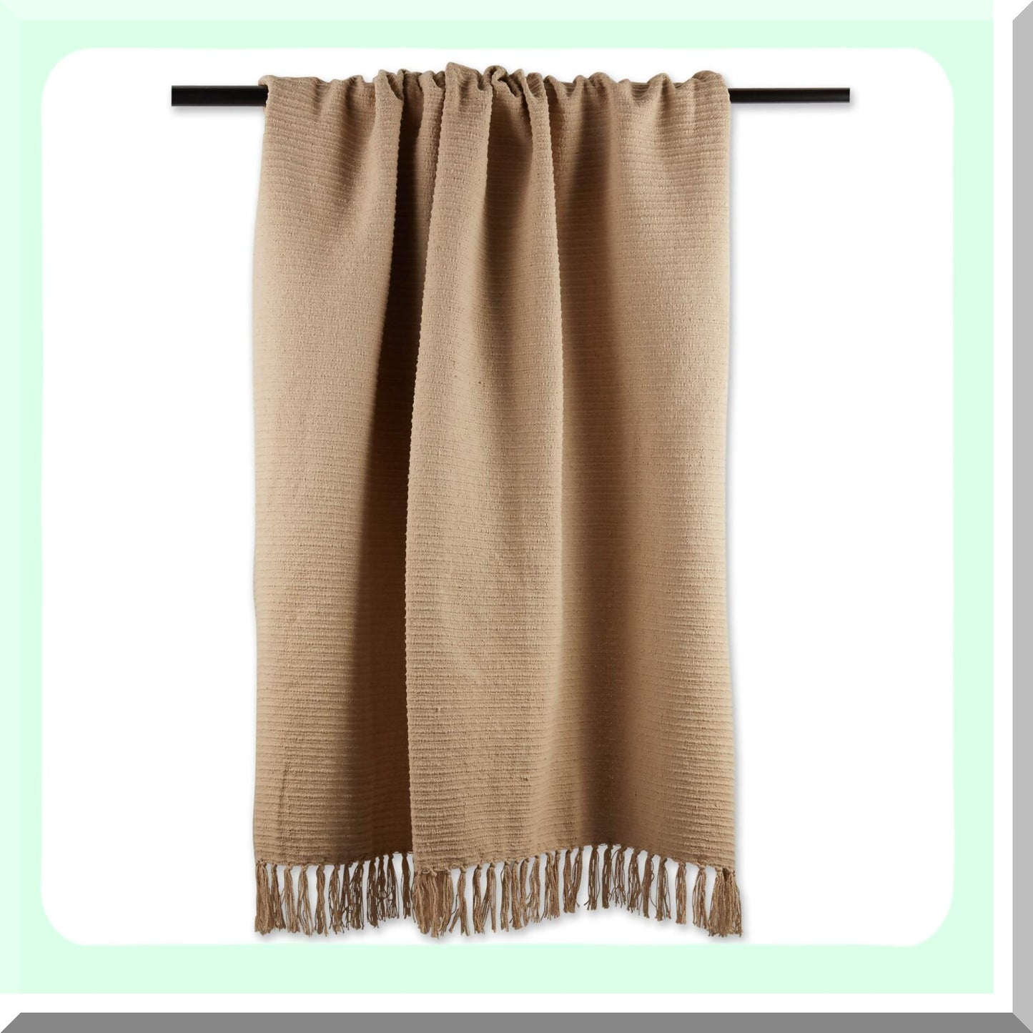 Vintage Linen Ribbed Cotton Throw Blanket, 50x60 - Cozy & Stylish Home Decor