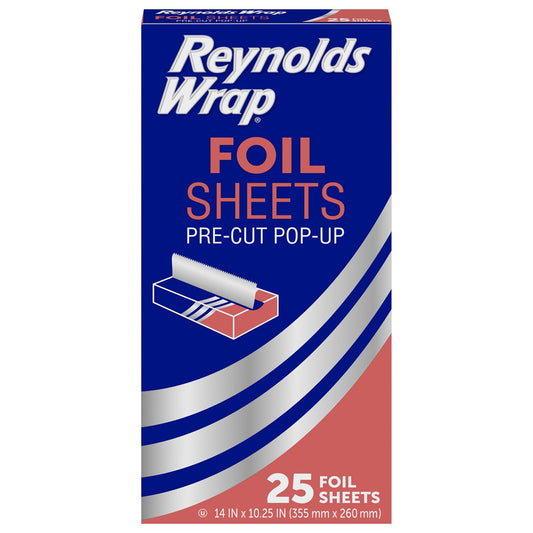Reynolds Wrappers Pop-Up Foil Sheets, 25-ct. Boxes (Pack of 24)