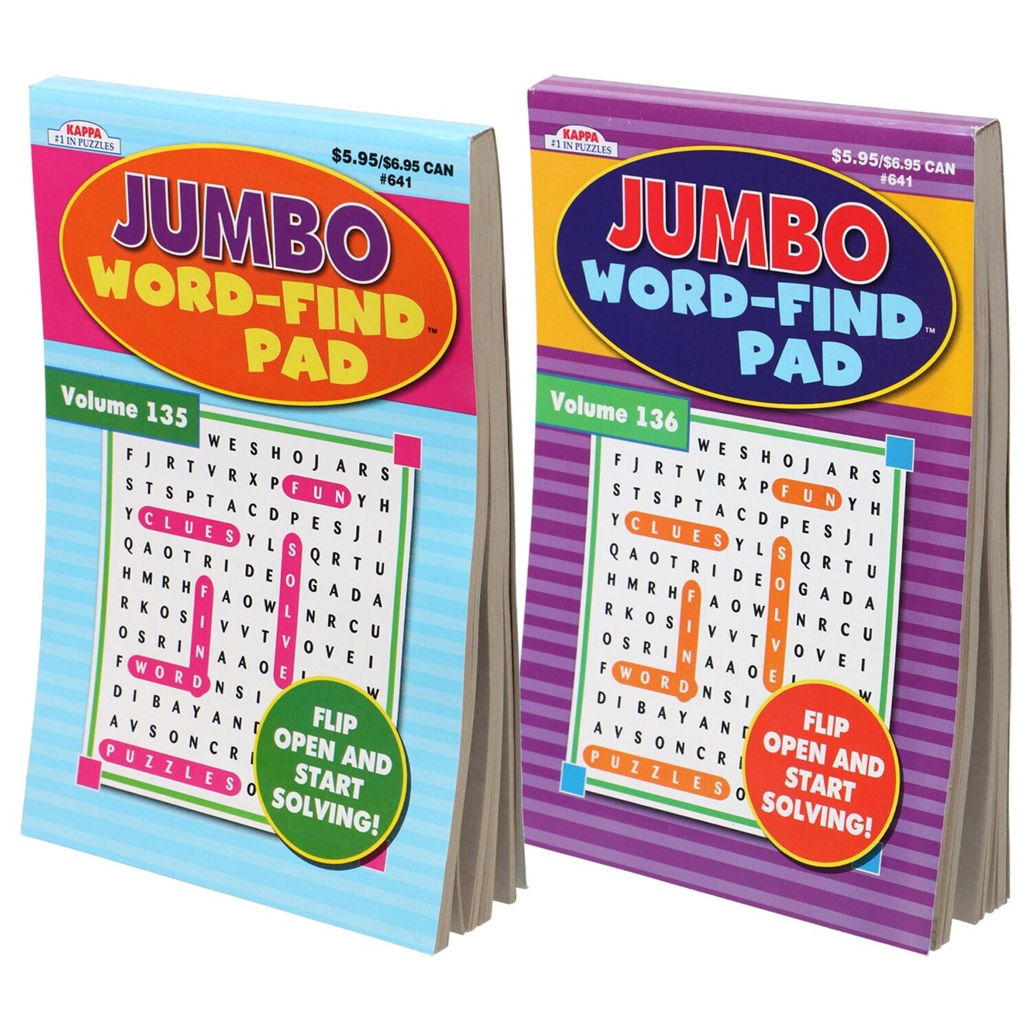 Kappa Jumbo Word-Find Flip Pads, 224 Pages (Pack of 10)