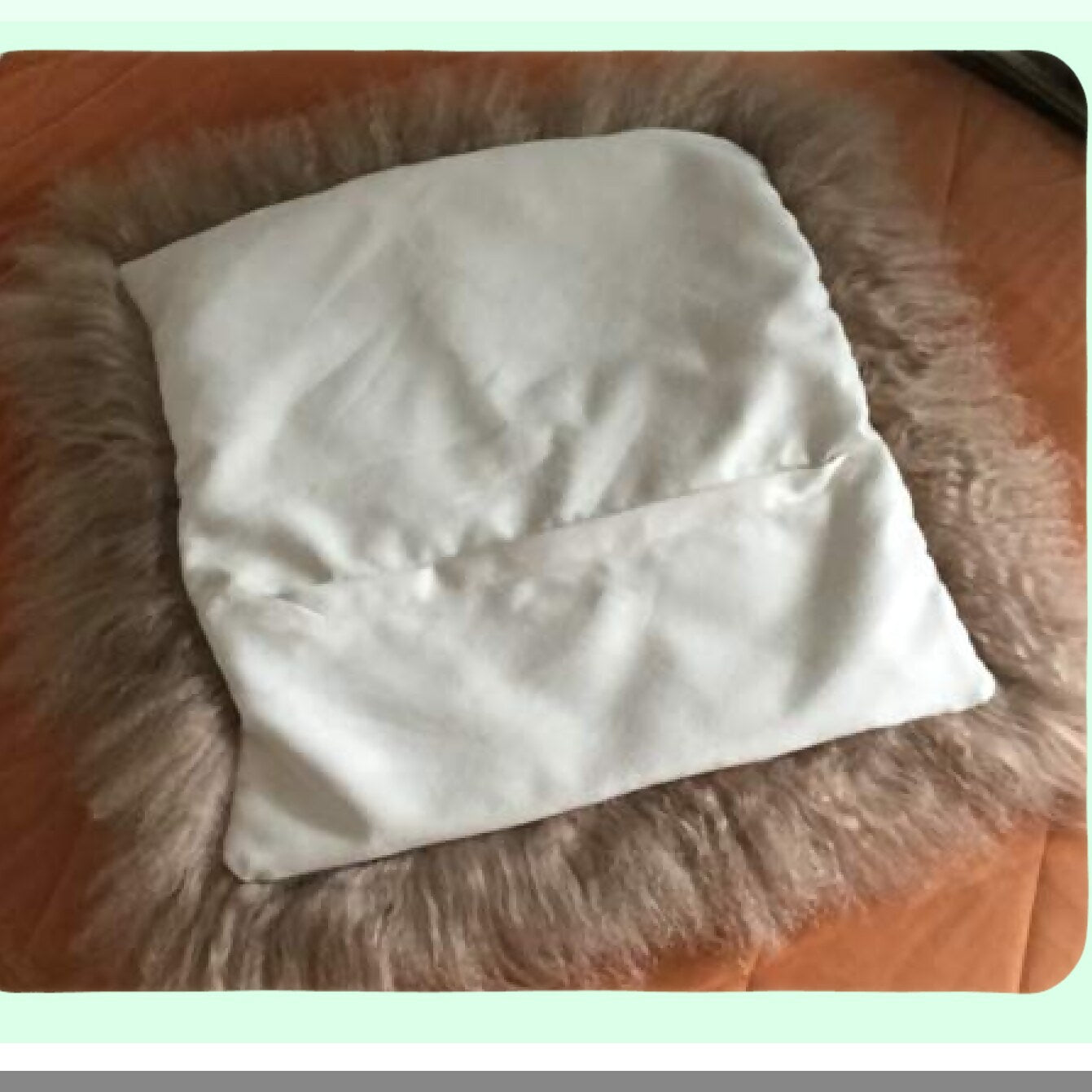 Luxury Mongolian Tibetan Lamb Fur Throw Pillow Cushion Cover - Soft Plush Pillowcase for Home Decor - Khaki 16"x16"