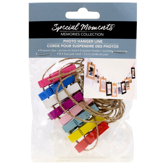 Special Rustic Twine and Clothes Pin Photo Hanger Lines, 8.5 ft. (Pack of 4)