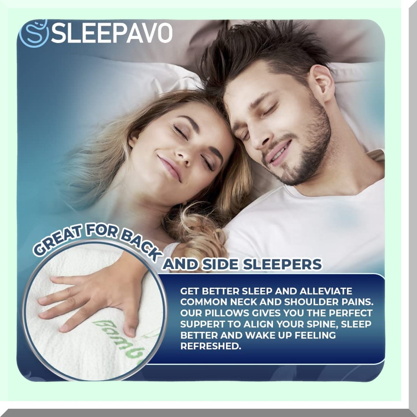 CoolDream Memory Foam Pillows - Queen Size Set of 2 | Cooling Bed Pillows for Sleeping | Back, Stomach, Side Sleeper | Soft, Comfy Cool Shredded | 2 Pack | Rayon Derived from Bamboo