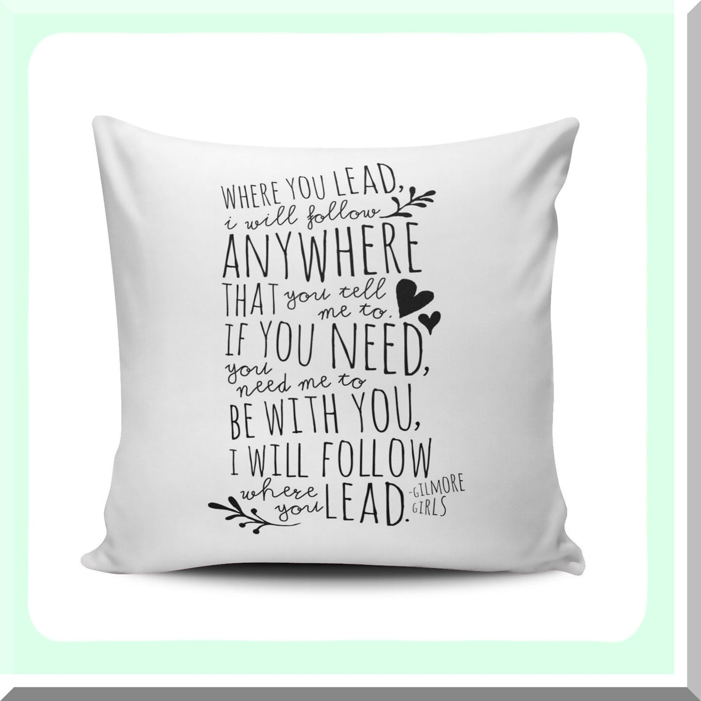 Gilmore Girls Theme Song Pillowcase - European Square Throw Pillow Cover - Black and White Home Decor - Custom Fashion Cushion Case - 26x26 Inches