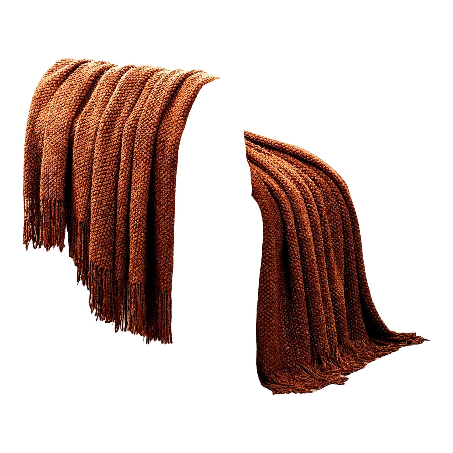 LuxPearl Cozy Knit Throw Blanket - Soft, Premium Round Design for Couch, Bed, Living Room - 50" x 65" Cashew"