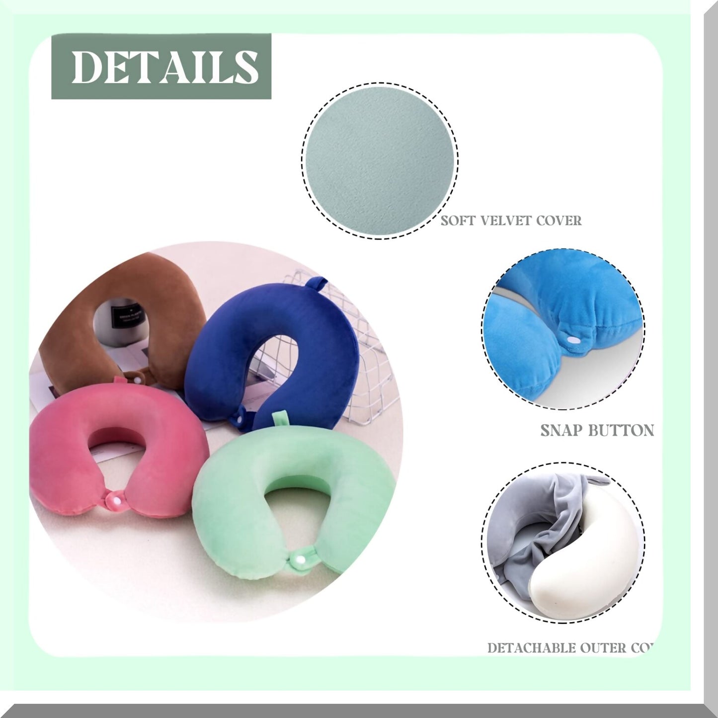 MemoryCloud Travel Neck Pillow - U Shaped Memory Foam Headrest for Airplane, Car, Home & Office. Portable Sleep Support for Flights.