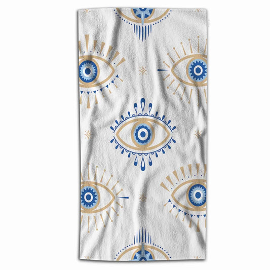 Bath Towel Hamsa Occult Symbol 64x32 Inch
