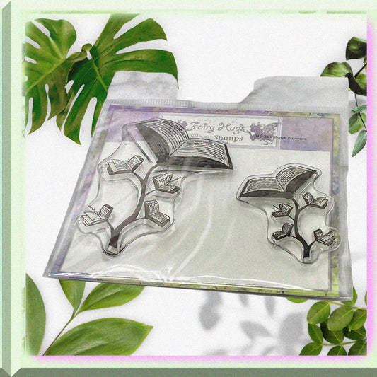 Book Flowers Stamps Set
