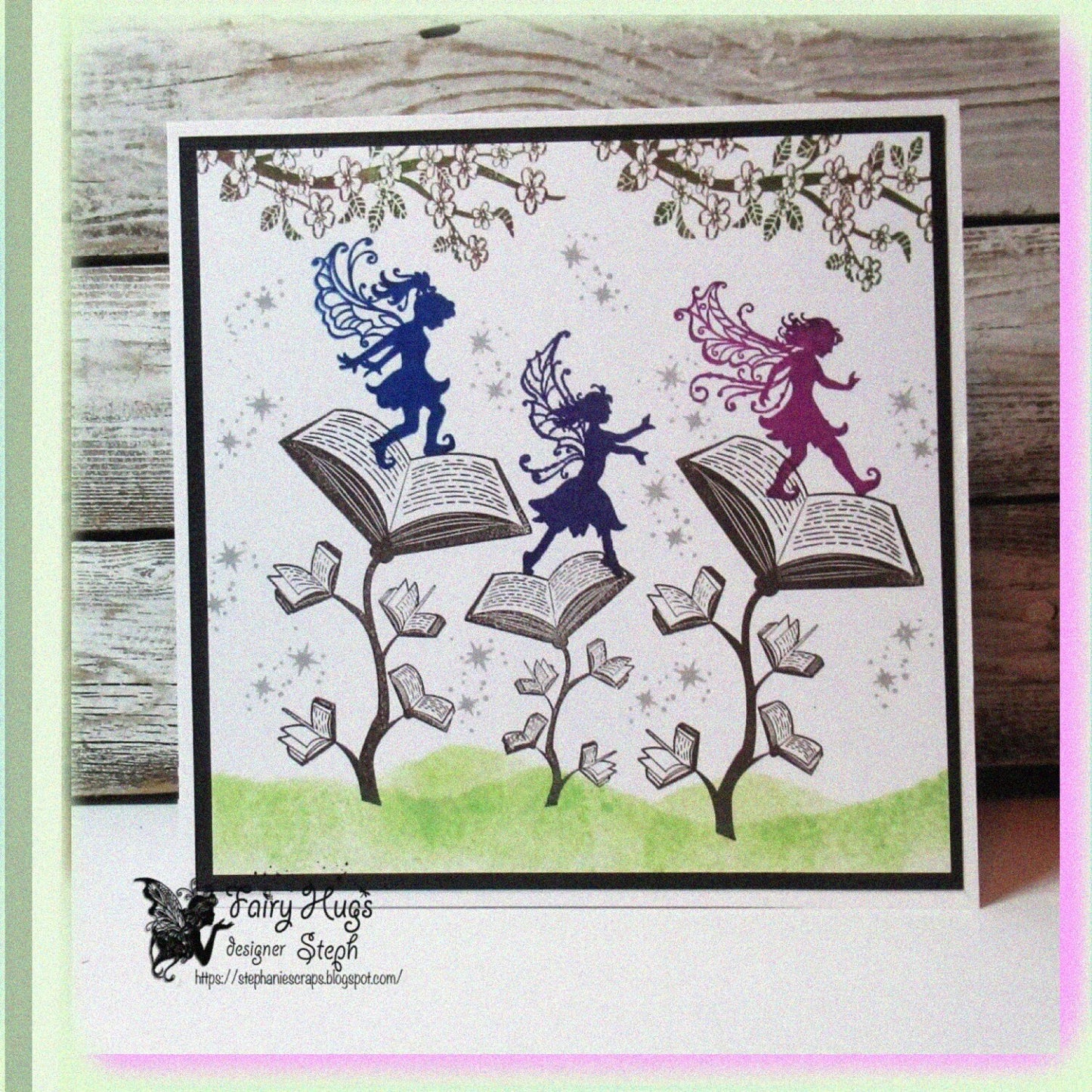Book Flowers Stamps Set