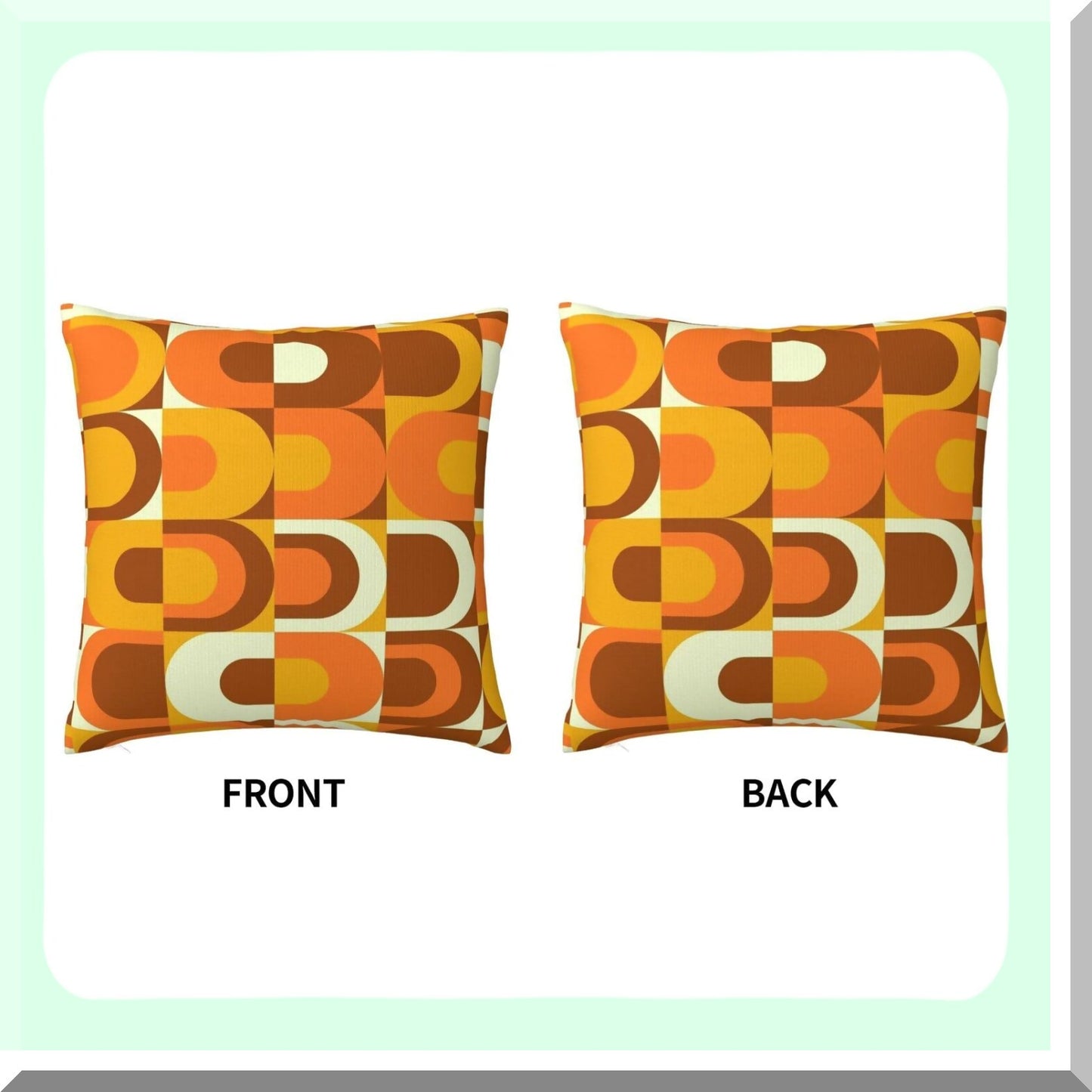 Retro Industrial Orange Brown Pillow Covers - 70s Pattern Decorative Throw Pillowcase - 18x18 Inch Square Couch Cushion Cover for Home Decor Sofa Living Room Bed Car