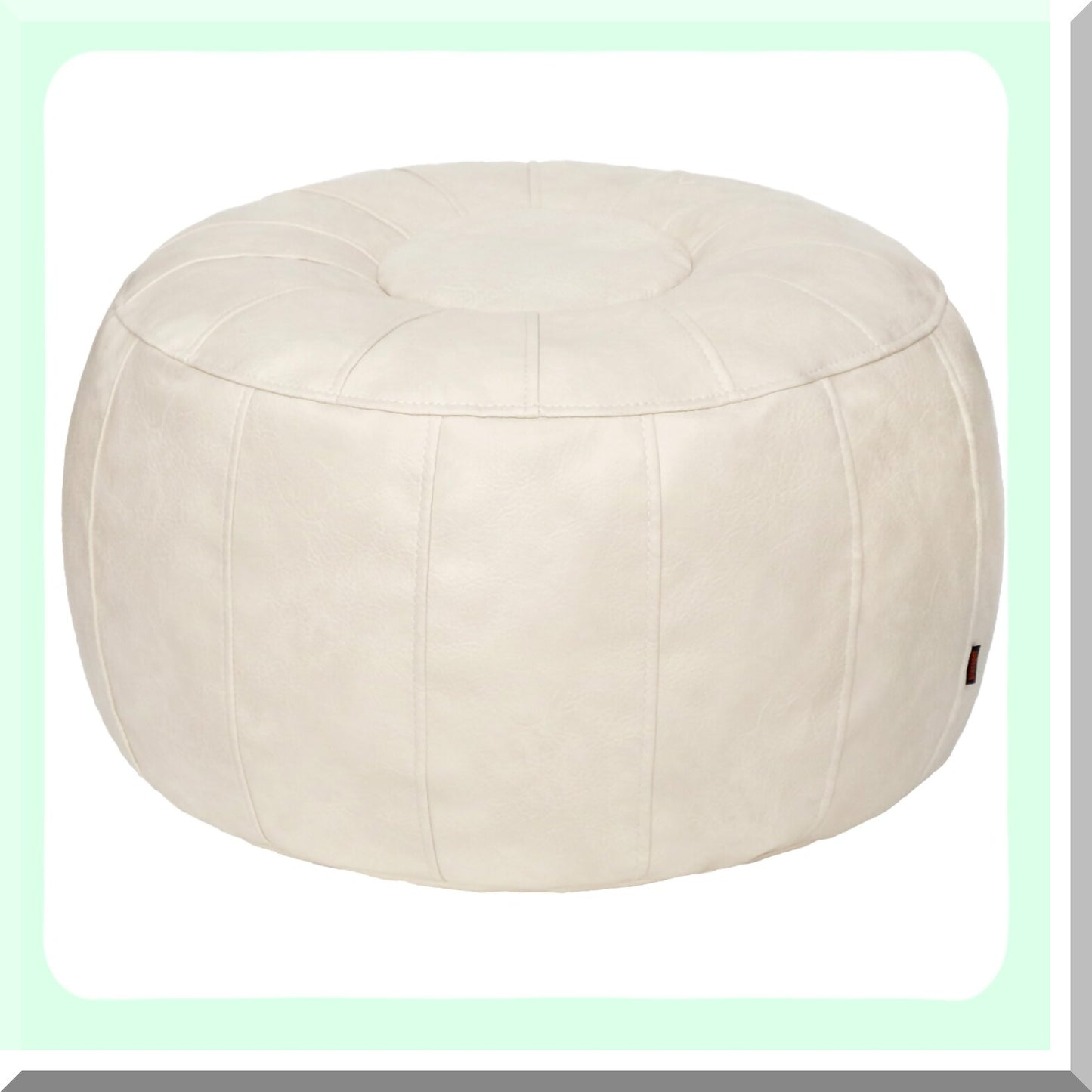 Moroccan Ivory Ottoman Pouf Storage Bag - Footstool Bean Chair