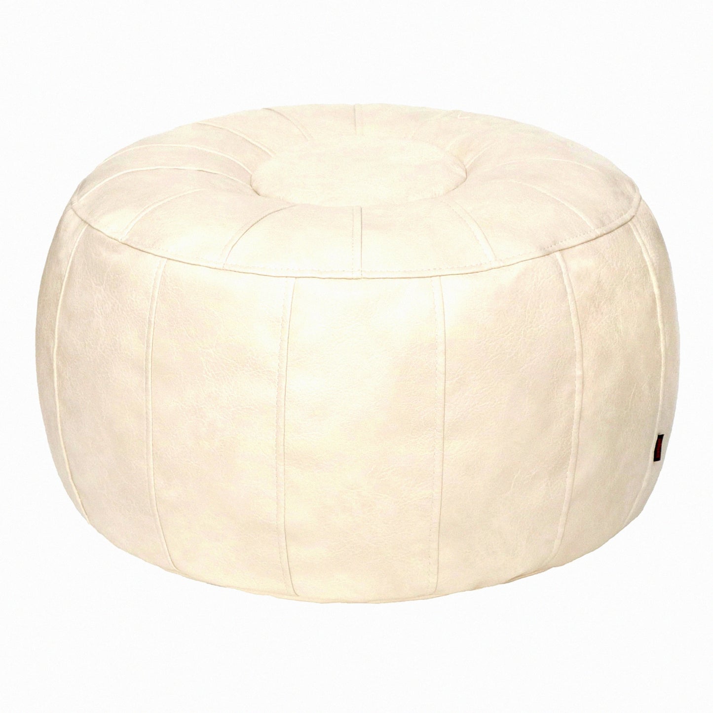 Moroccan Ivory Ottoman Pouf Storage Bag - Footstool Bean Chair
