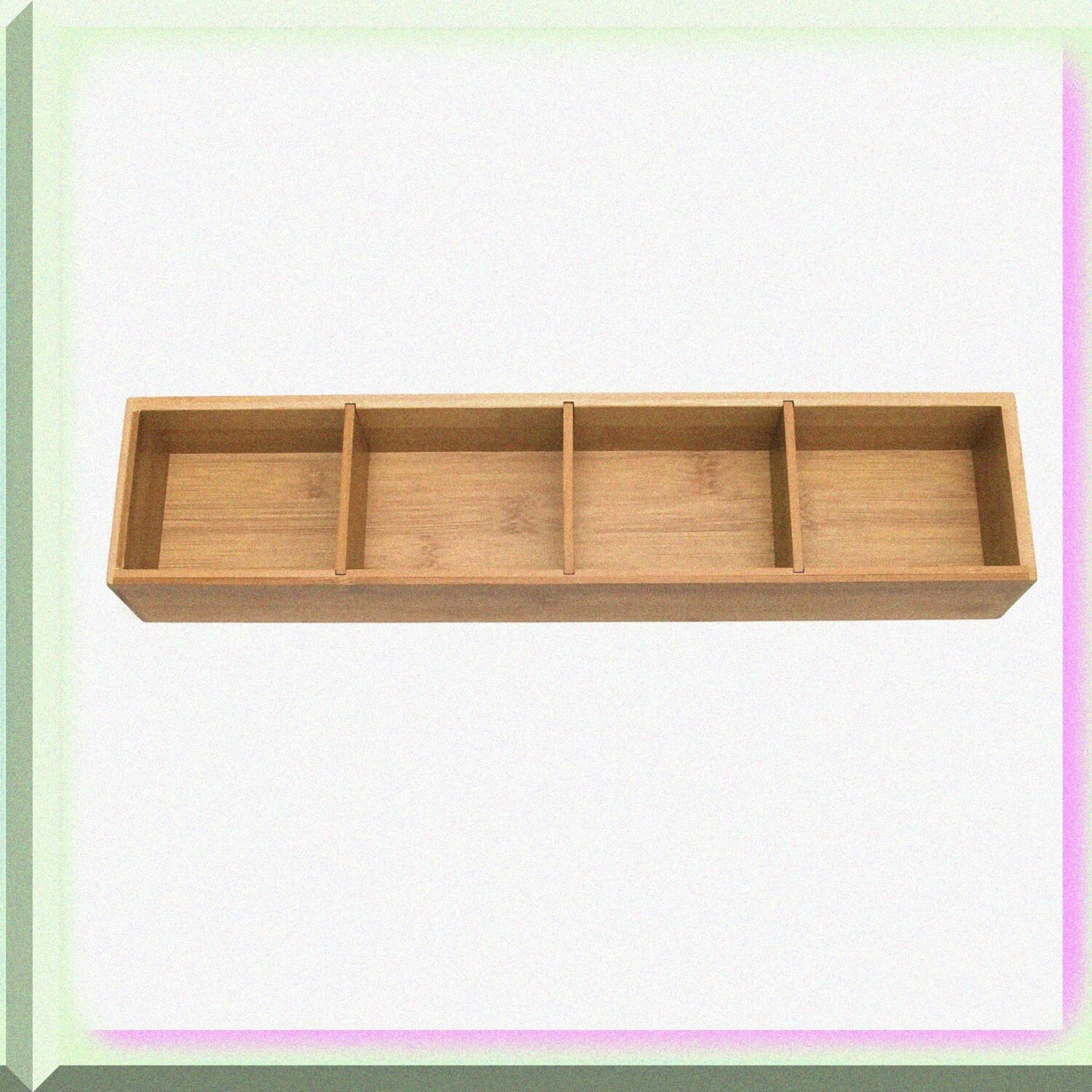 Bamboo Wood 4-Part Drawer Organizer