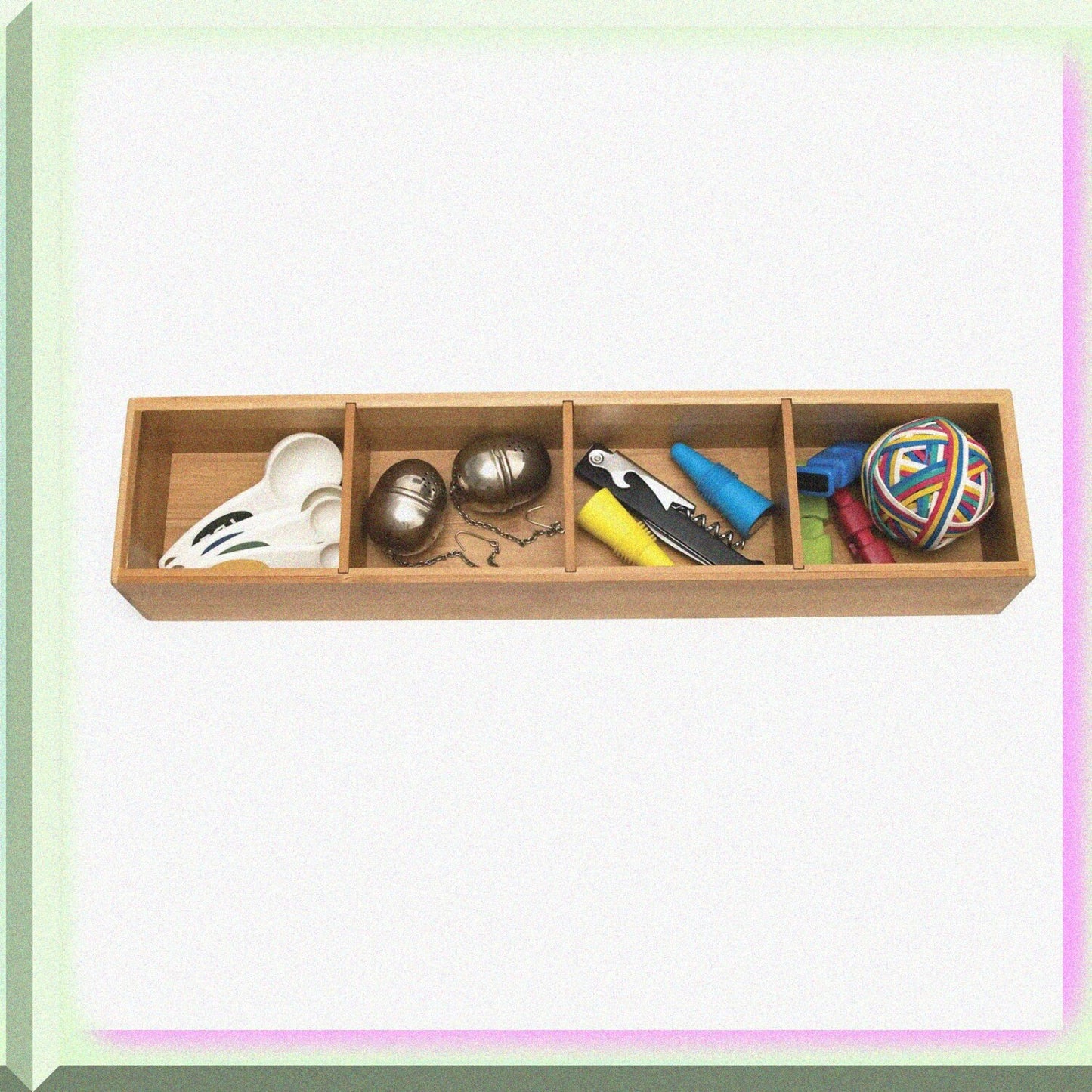 Bamboo Wood 4-Part Drawer Organizer