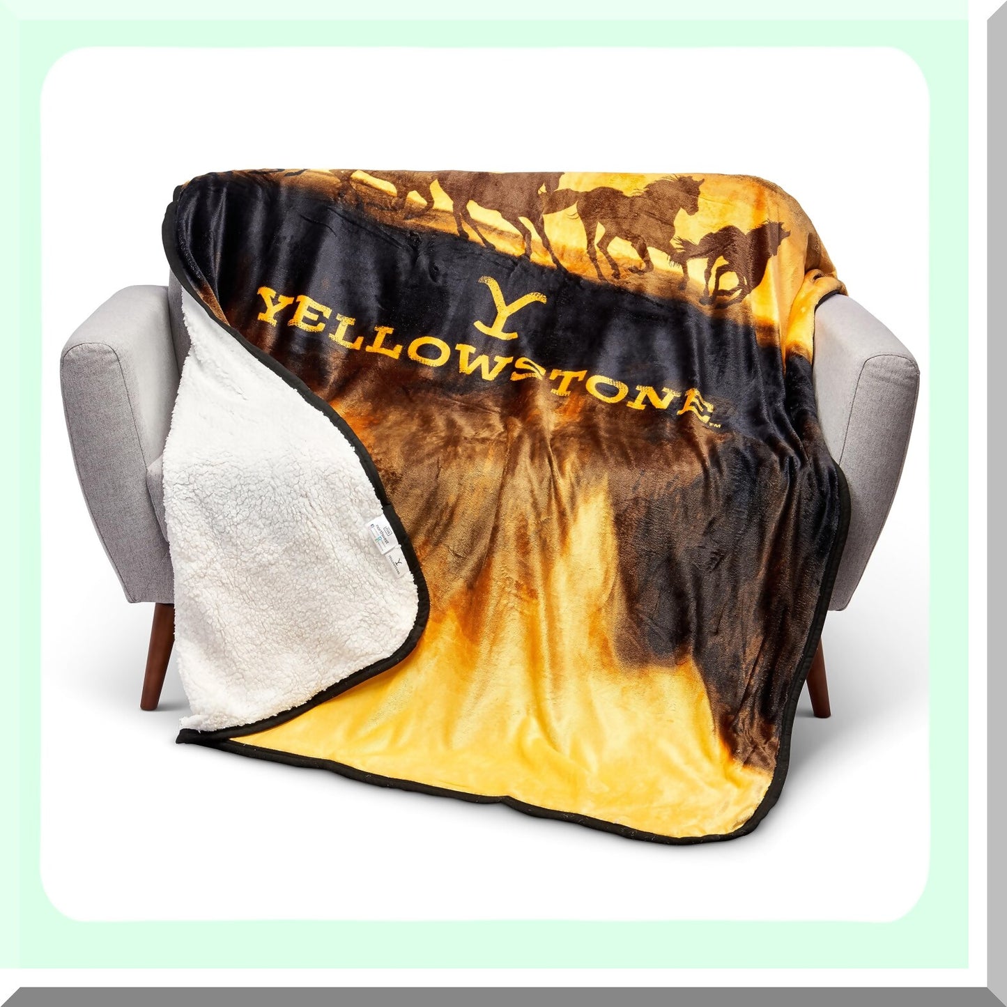 Wild Horses Silk Touch Sherpa Throw - Oversized 60x80 Blanket