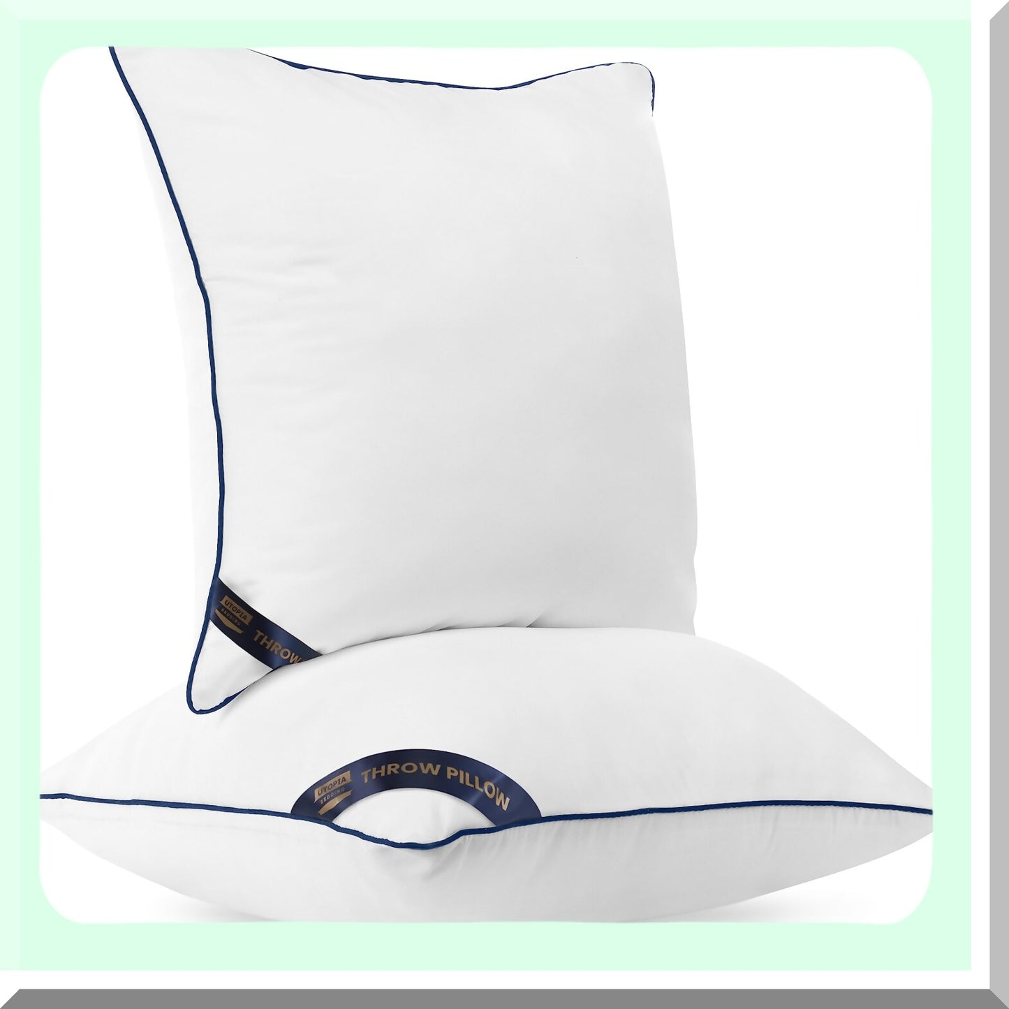 White Decorative Pillow Insert Pack - Set of 4, 22x22 Inches Sofa Cushion Stuffers - Indoor Bed Couch Sham Pillows