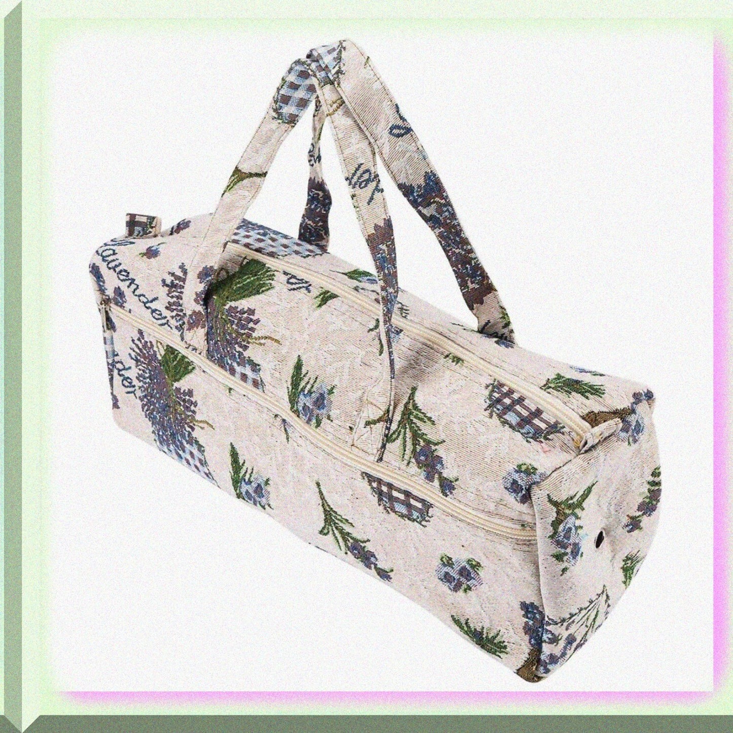 Fabric Storage Bag with Floral Pattern, Purple, 44x14x17cm