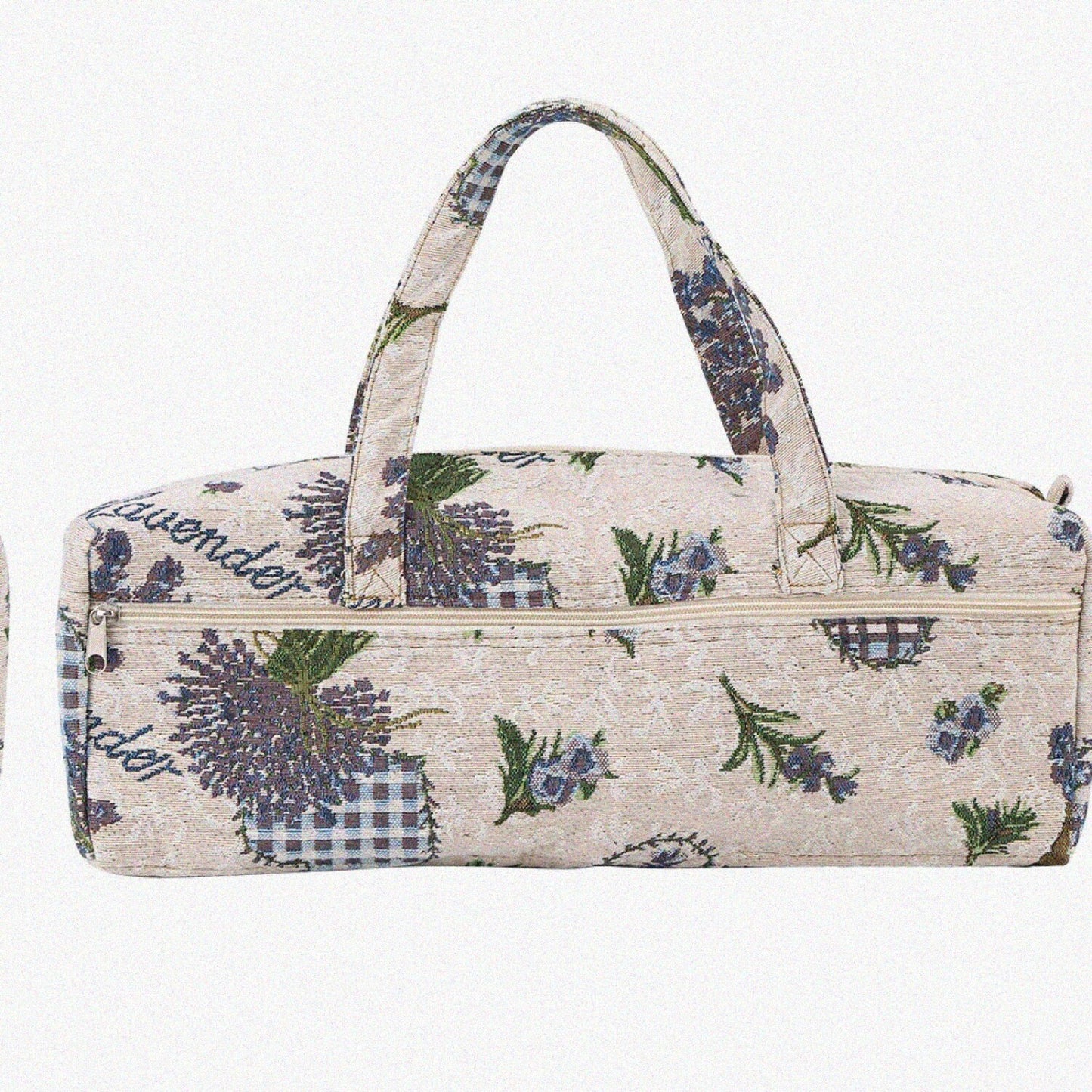 Fabric Storage Bag with Floral Pattern, Purple, 44x14x17cm