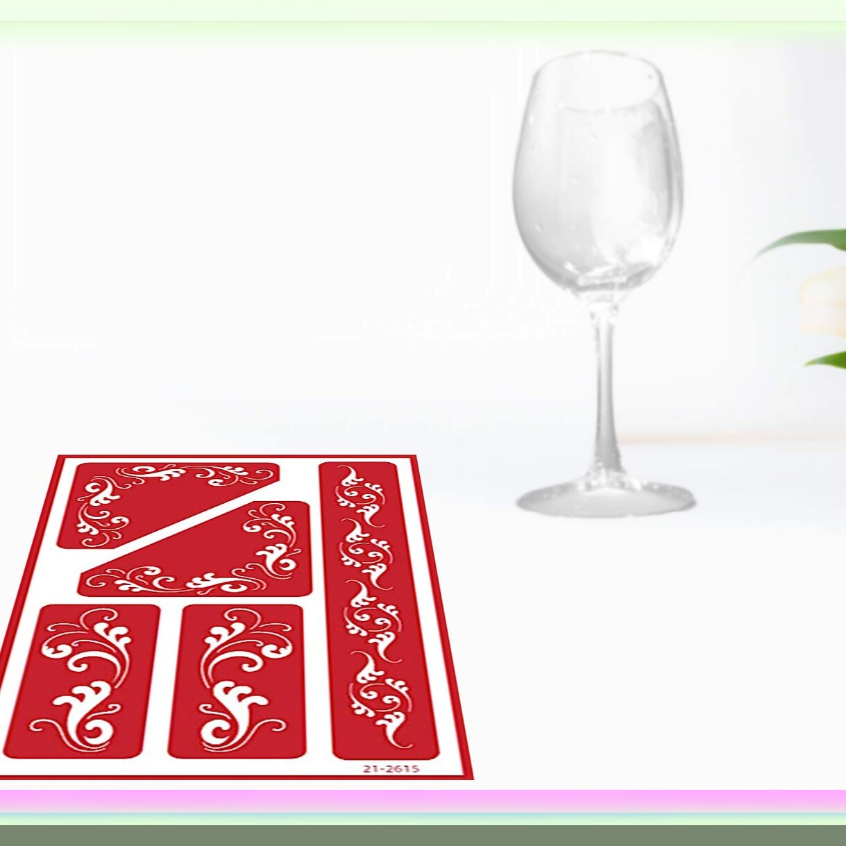 Glass Etching Kit with Alphabets, Floral, Berries, 5-Piece