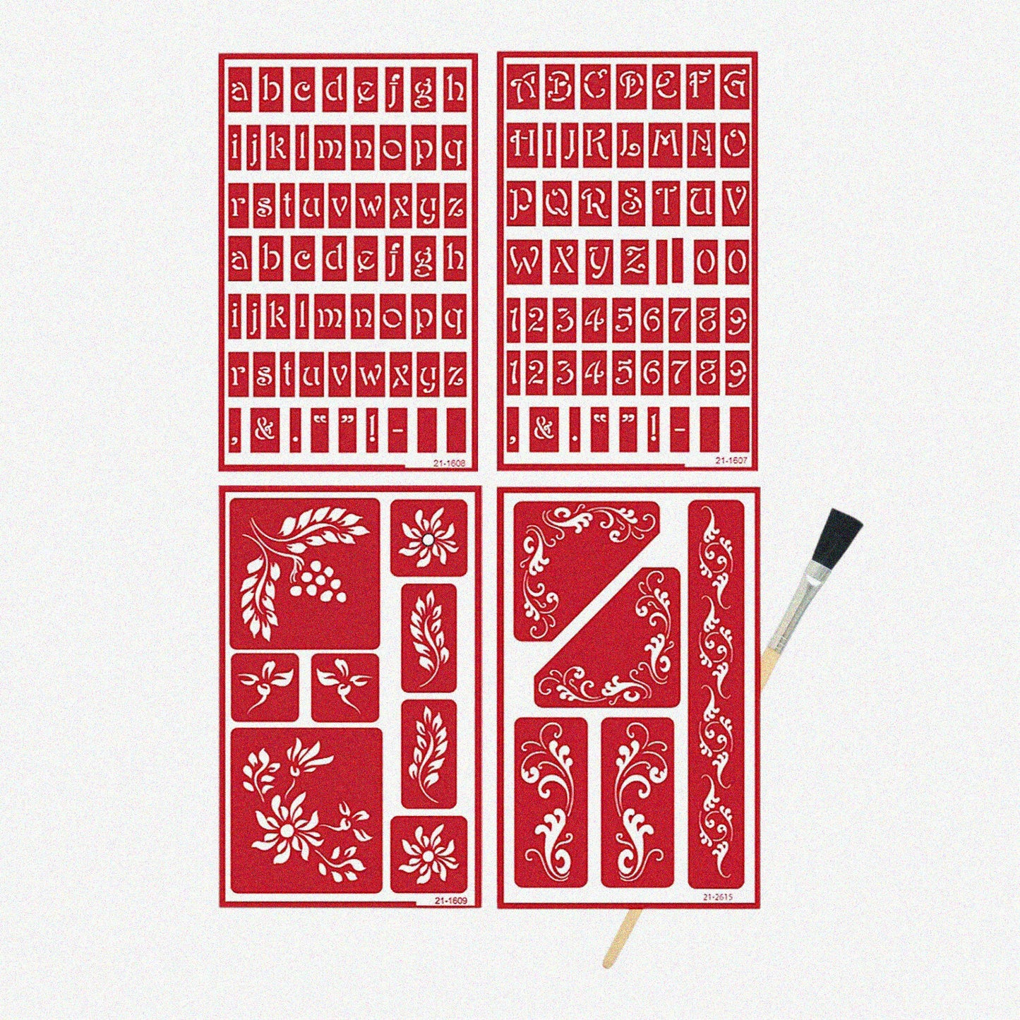 Glass Etching Kit with Alphabets, Floral, Berries, 5-Piece