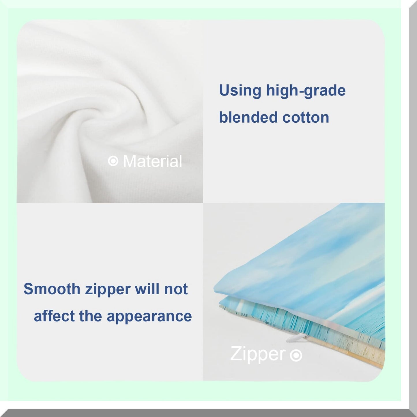 Sunset Sea View Decorative Pillow Covers - Set of 2, 22x22 Inch Double Sided Throw Pillow Covers for Sofa, Beach Blue Cushion Cover Square 22 Inches