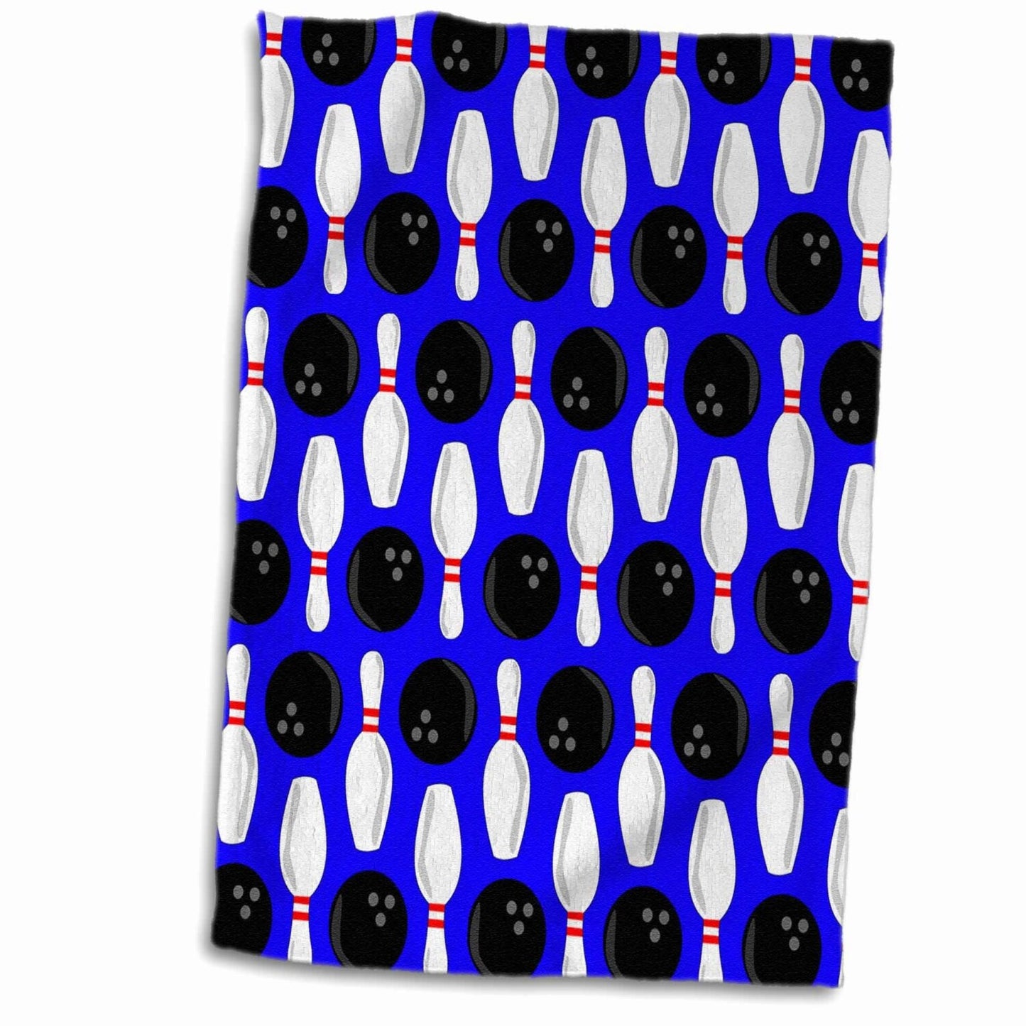3D Rose Blue Bowling Print Towel 15" x 22"