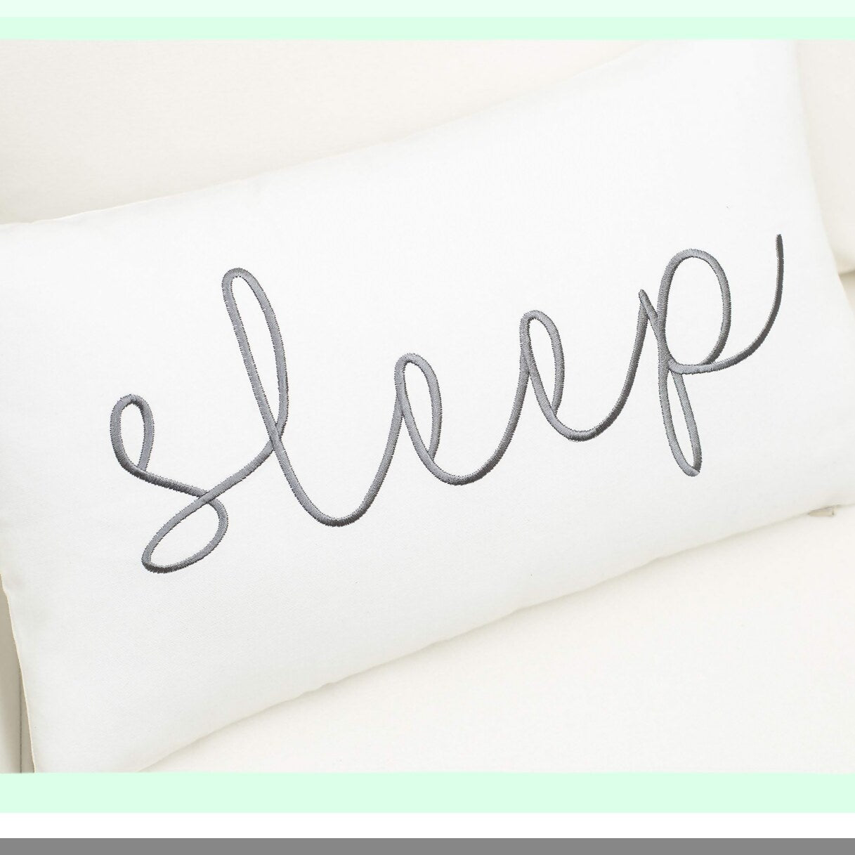 Dreamscape Embroidered Lumbar Pillow Cover - Off White - 12x20 - Decorative Accent for Sleep Sentiment