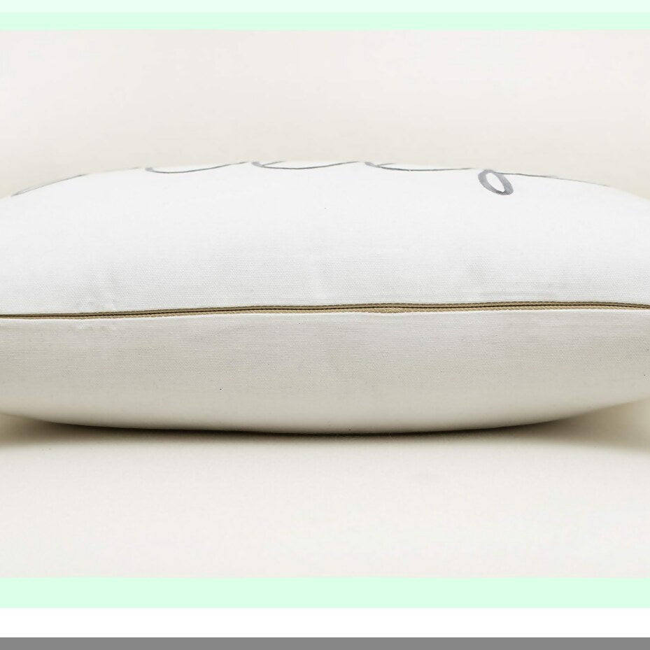 Dreamscape Embroidered Lumbar Pillow Cover - Off White - 12x20 - Decorative Accent for Sleep Sentiment