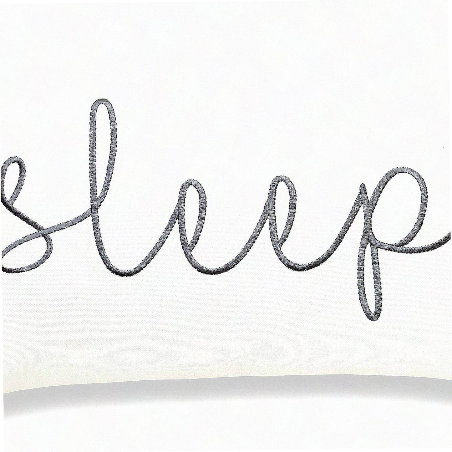 Dreamscape Embroidered Lumbar Pillow Cover - Off White - 12x20 - Decorative Accent for Sleep Sentiment