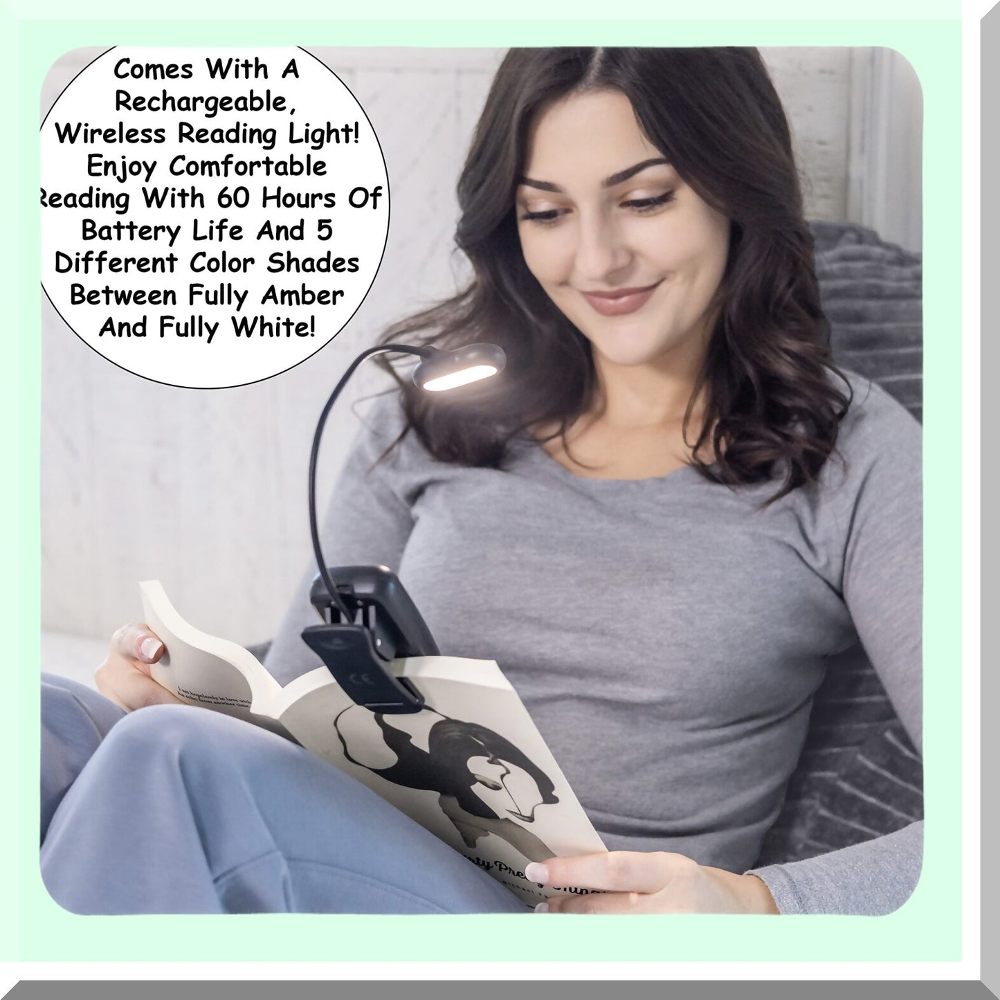 CozyRest Reading Pillow with Light, Wrist Support, Arm Rests, Back Support - Ideal for Bed Rest, Lounging, Reading, Laptop Work, TV - Gray