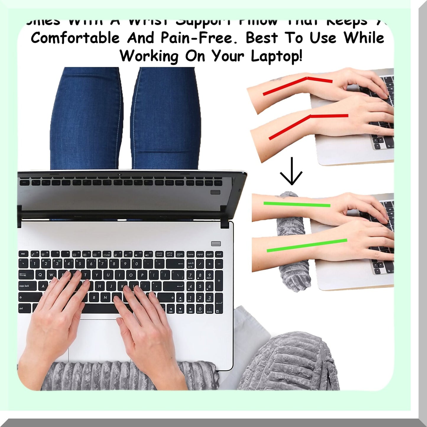 CozyRest Reading Pillow with Light, Wrist Support, Arm Rests, Back Support - Ideal for Bed Rest, Lounging, Reading, Laptop Work, TV - Gray