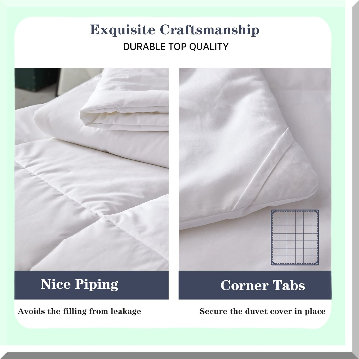 UltraSoft CottonCool All Season Comforter - White - Microfiber Quilted Duvet Insert - Breathable Cooling Bedding - Down Alternative - Size Queen