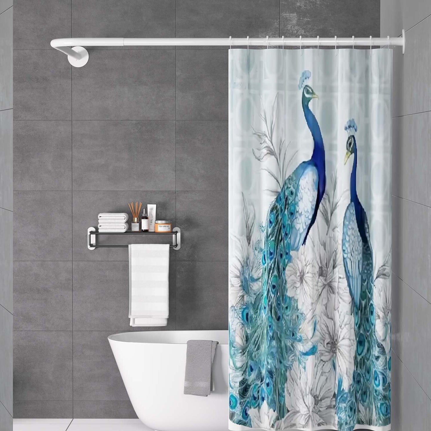 Adjustable Stainless Steel Corner Shower Curtain Rod