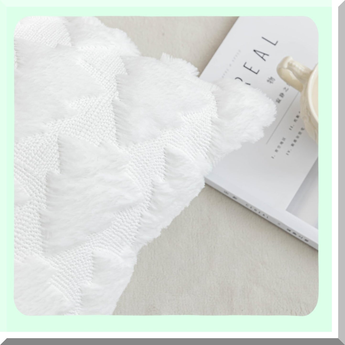 Fluffy Boho Tree Pillowcase Set - Soft Decorative Throw Pillow Covers for Couch & Bedroom - White Tree Design - 18"x18" - Pack of 2