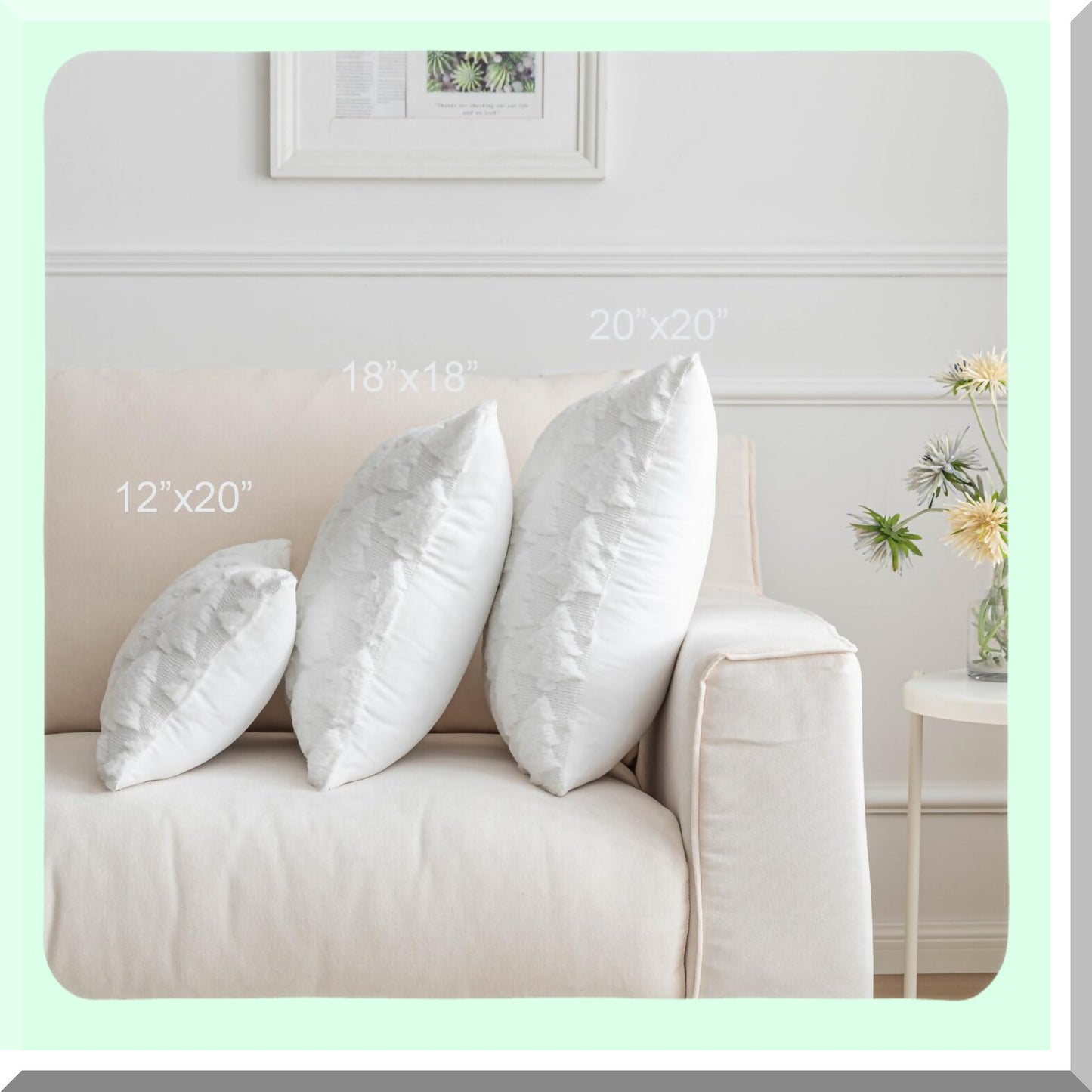 Fluffy Boho Tree Pillowcase Set - Soft Decorative Throw Pillow Covers for Couch & Bedroom - White Tree Design - 18"x18" - Pack of 2