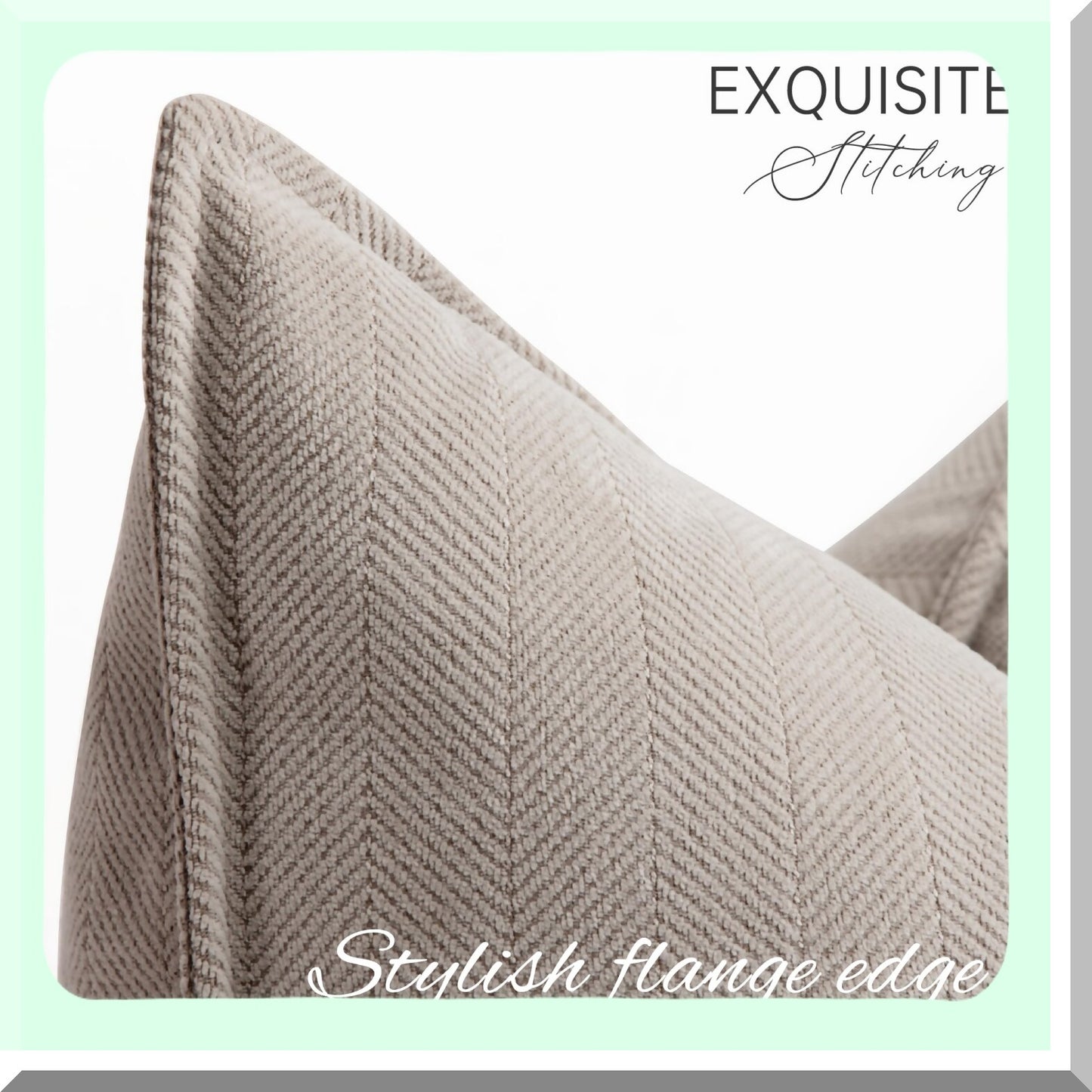 Chenille Elegance Beige Pillow Covers - Set of 2 18x18 Soft & Luxurious Decorative Throw Pillows for Couch, Bed, Home Decor - Elegant Design