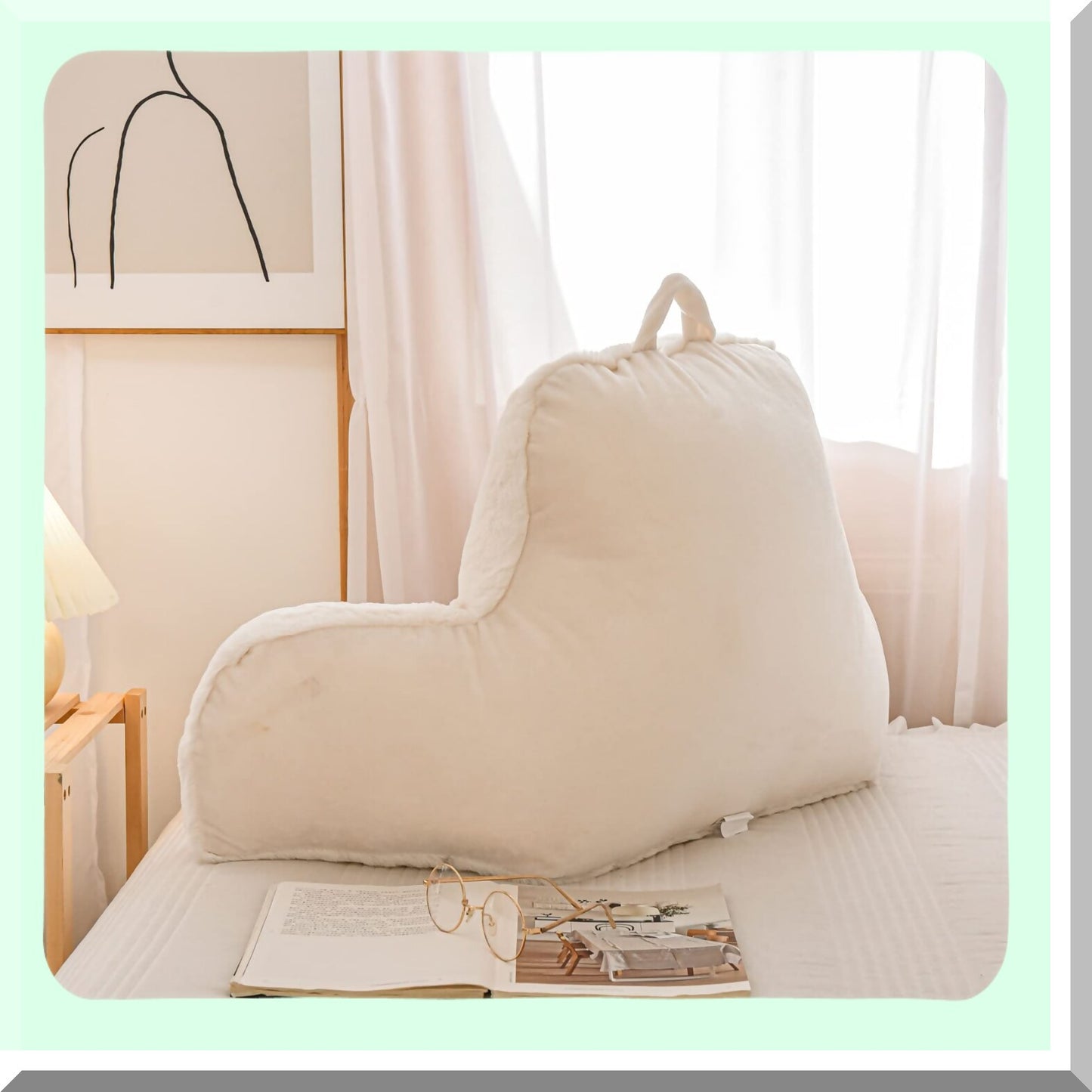 ComfortMax Back Support Pillow - Large Adult Reading Wedge with Arms for Sitting Up in Bed. Ideal for Resting, Sleeping, and Alleviating Snoring.