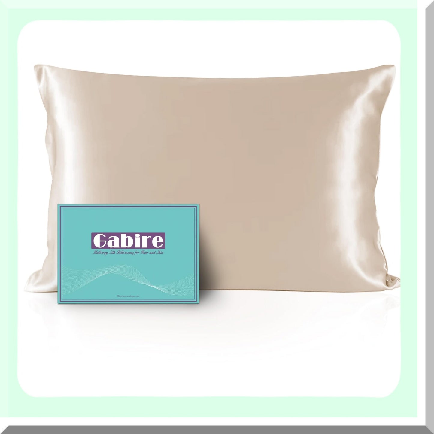 SilkGlow Anti-Acne Haircare Pillowcase - Real Silk Hidden Zipper Pillowcase for Hair Health & Acne Prevention - Champagne Standard Size 20"26"