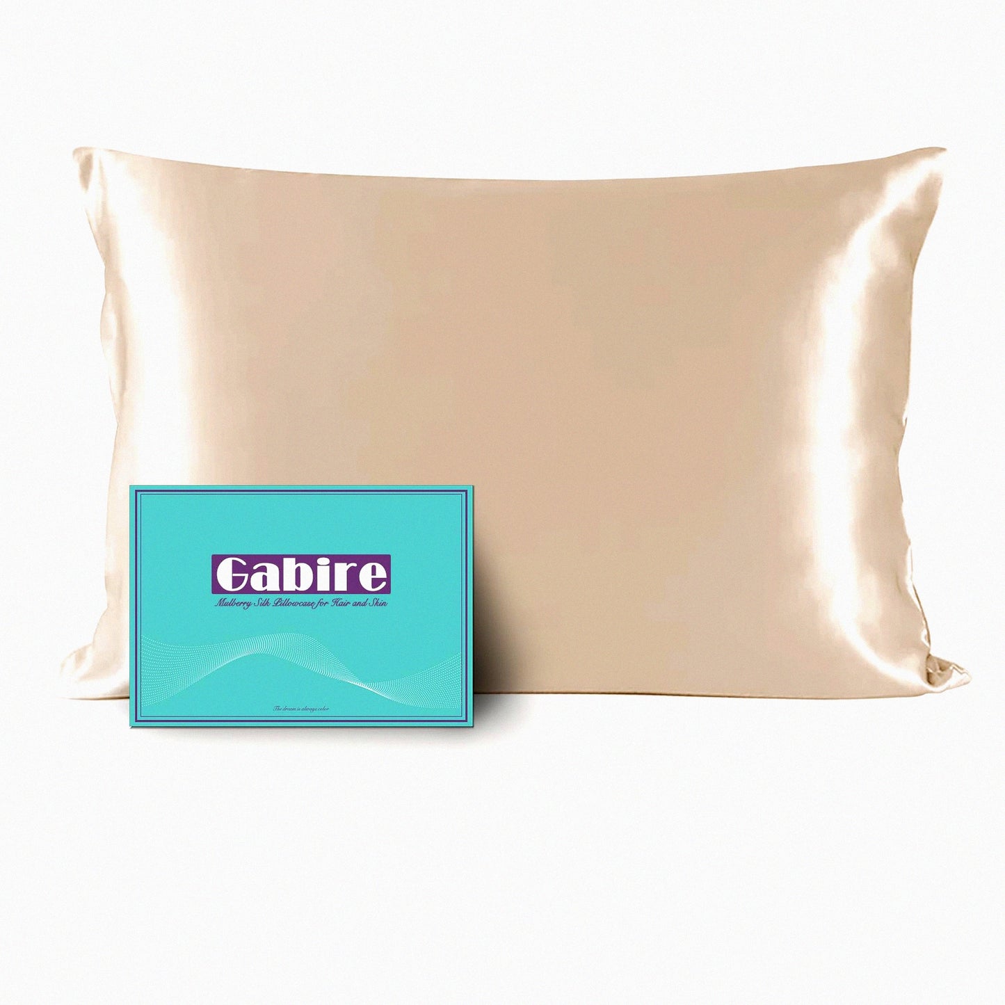 SilkGlow Anti-Acne Haircare Pillowcase - Real Silk Hidden Zipper Pillowcase for Hair Health & Acne Prevention - Champagne Standard Size 20"26"