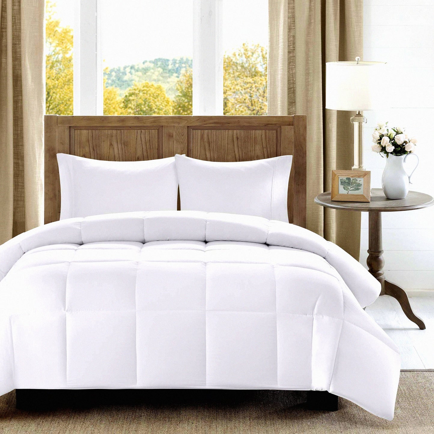Luxury White Down Alternative Comforter - 300 Thread Count Twin XL - Plush Bedding for Cozy Sleep - Hypoallergenic & Soft - All Season Comforter