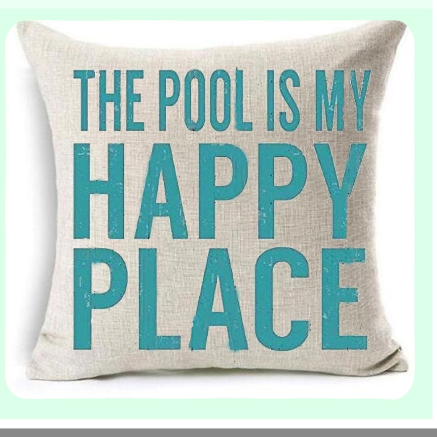 Sunshine Waves Coastal Pillow Cover - Summer Beach Decorative Cushion Case for Sofa Bed Couch - Outdoor Pool Cotton Linen Square - 18 x 18 inch Gift