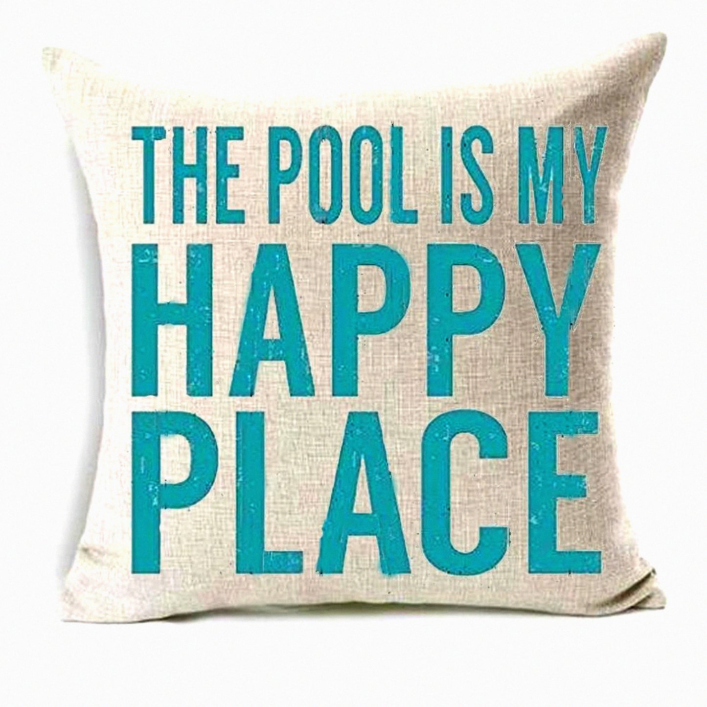 Sunshine Waves Coastal Pillow Cover - Summer Beach Decorative Cushion Case for Sofa Bed Couch - Outdoor Pool Cotton Linen Square - 18 x 18 inch Gift