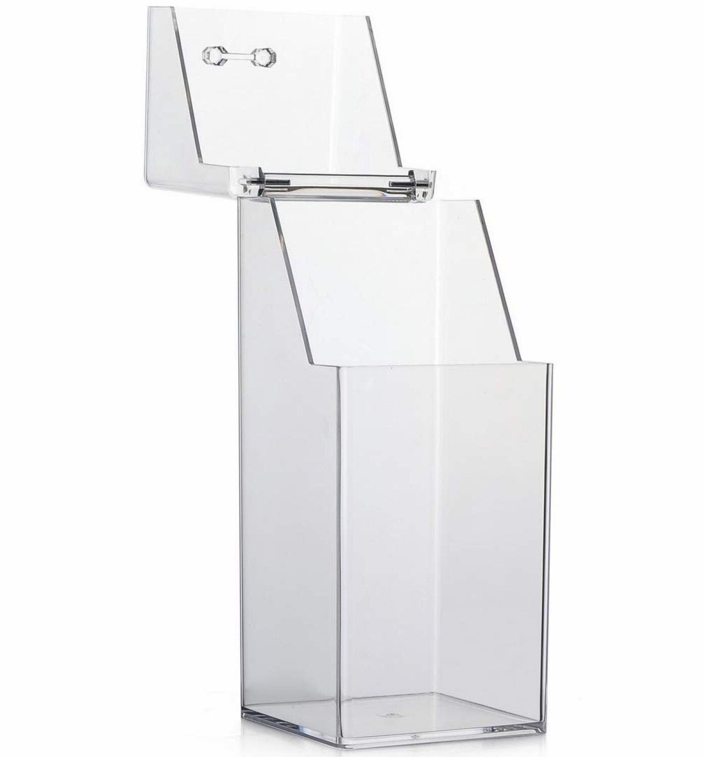 Clear Acrylic Makeup Brush Holder with Lid 9x9x21cm
