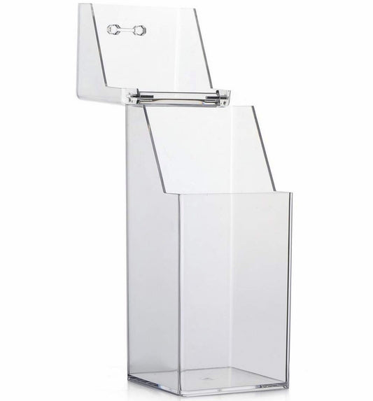Clear Acrylic Makeup Brush Holder with Lid 9x9x21cm