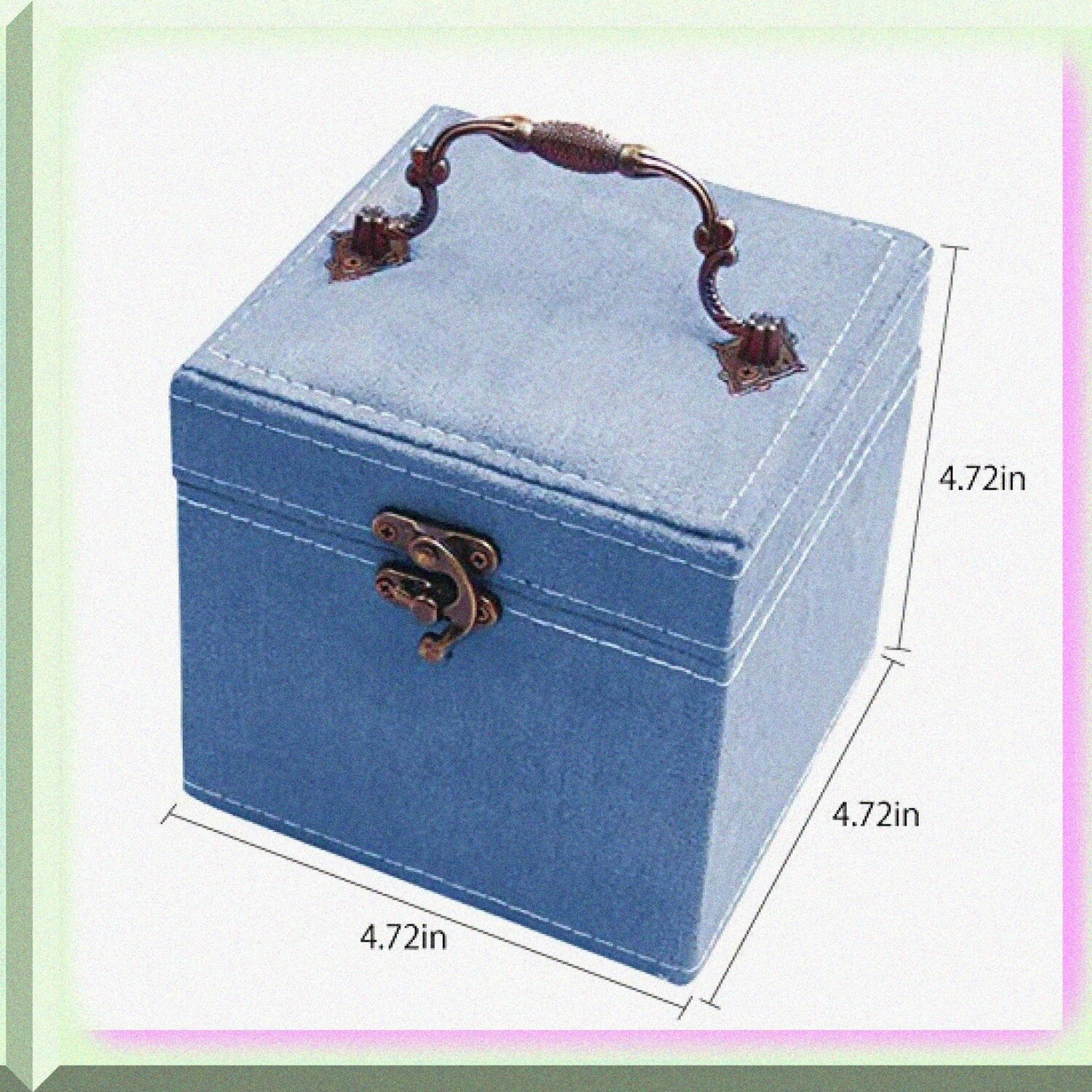 2 Layers Sewing Kit with Vintage Box, Blue