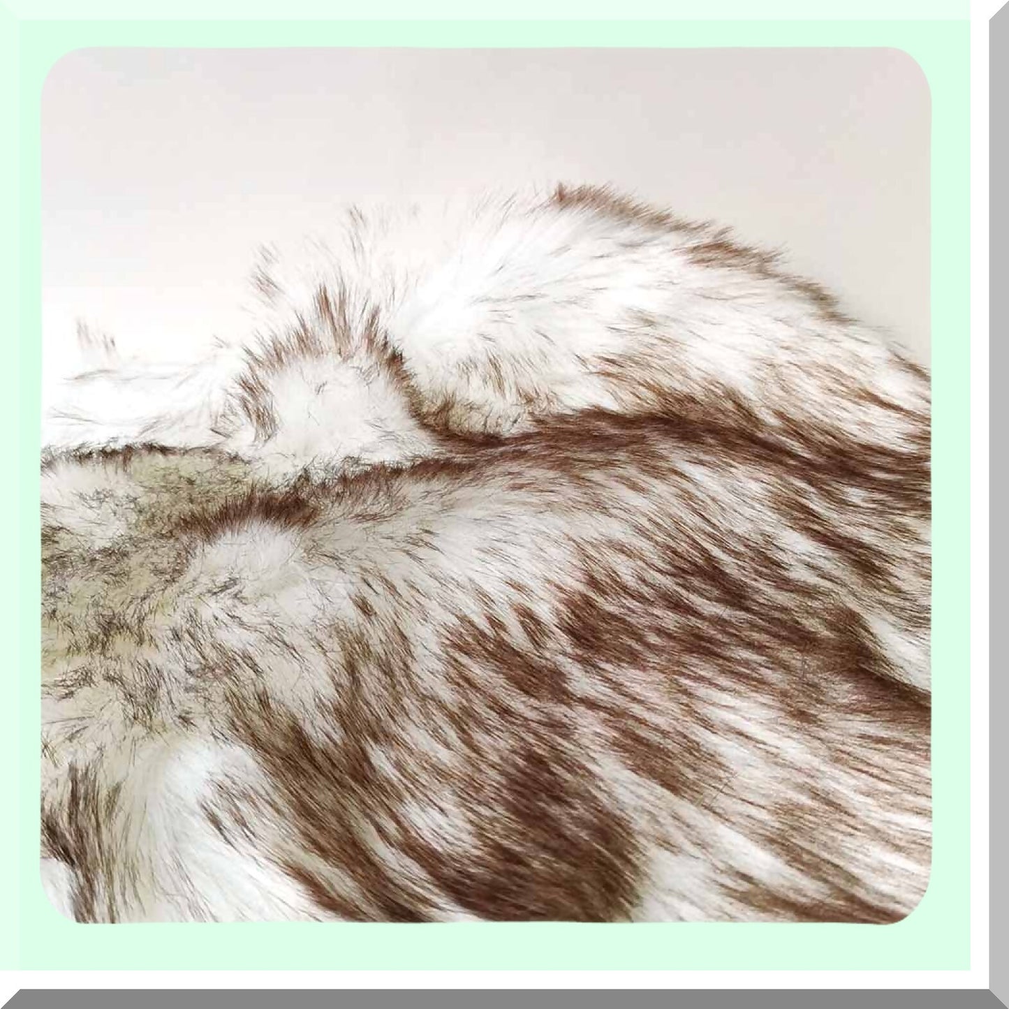 Luxury Long Hair Fluffy Throw Pillow Cover - White & Brown Decorative Cushion Cover for Couch, Sofa, Bed - Bedroom, Living Room Decoration - 20x20 Inch