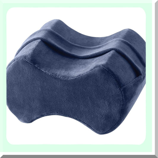 OrthoAlign Leg Support Pillow - Contoured Foam Wedge for Spinal Alignment and Comfortable Sleep - Blue Leg Knee Pillow for Side and Back Sleepers - Stays in Place for Better Rest and Recovery