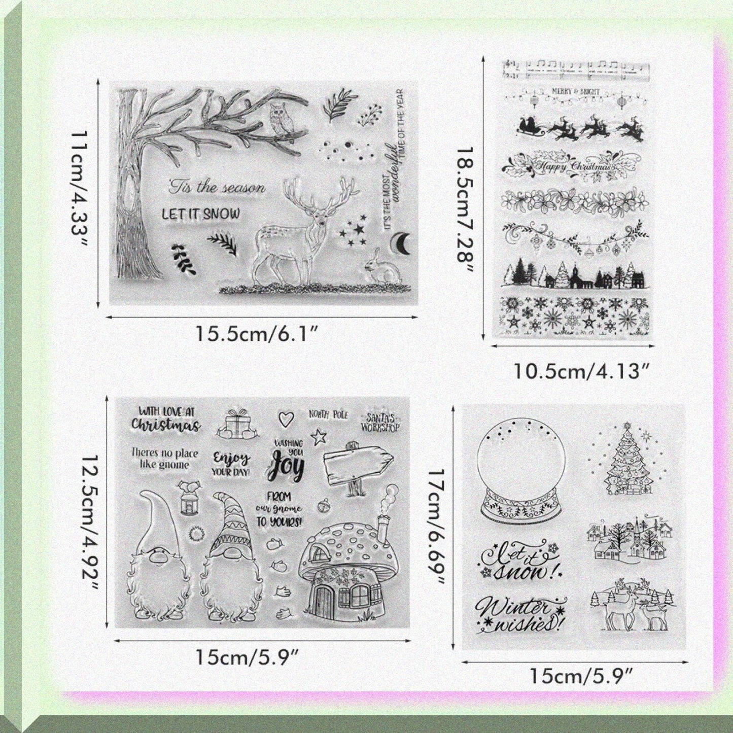 Clear Silicone Stamps Set for Card Making and Scrapbooking