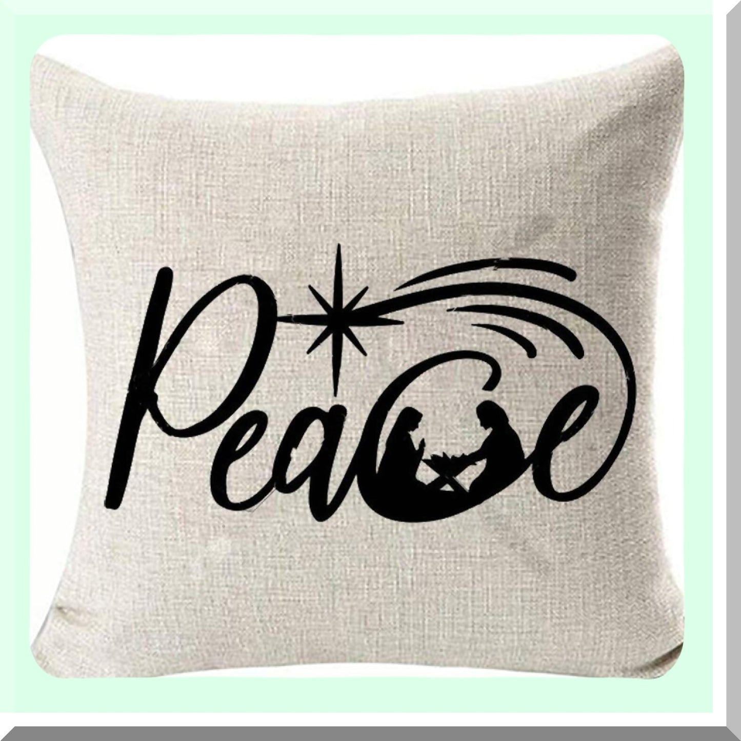 Nativity Peace Double-Sided Throw Pillow Covers - Sofa Decoratives with Invisible Zipper - Couch Pillowcases - Removable Peaceful Home Decor