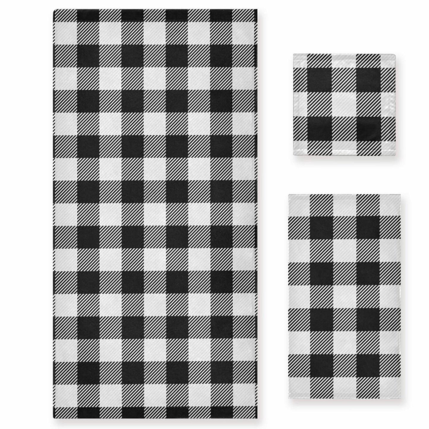 Buffalo Plaid Bath Towel Set 3 Pieces