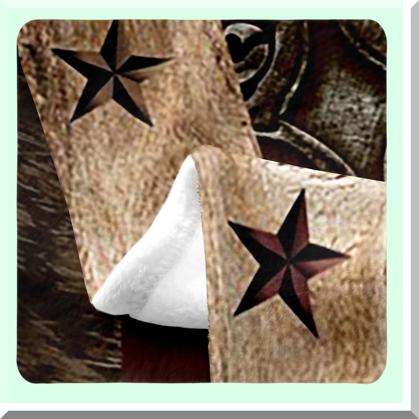 Texas Star Rustic Cow Print Fleece Blanket - Vintage Western Farmhouse Decor for Sofa, Bed, or Couch